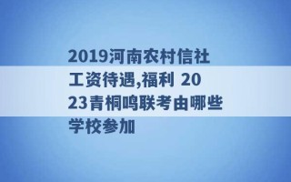 2019河南农村信社工资待遇,福利 2023青桐鸣联考由哪些学校参加 