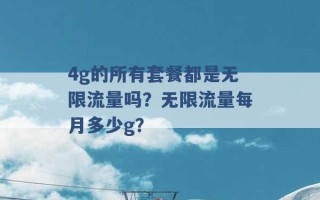 4g的所有套餐都是无限流量吗？无限流量每月多少g？ 