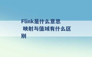 Flink是什么意思 映射与值域有什么区别 