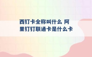 西钉卡全称叫什么 阿里钉钉联通卡是什么卡 