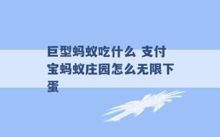 巨型蚂蚁吃什么 支付宝蚂蚁庄园怎么无限下蛋 