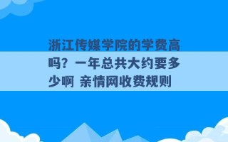 浙江传媒学院的学费高吗？一年总共大约要多少啊 亲情网收费规则 