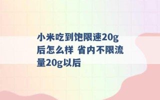 小米吃到饱限速20g后怎么样 省内不限流量20g以后 