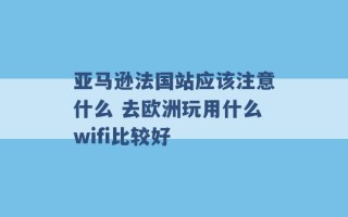 亚马逊法国站应该注意什么 去欧洲玩用什么wifi比较好 