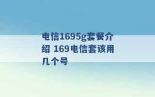 电信1695g套餐介绍 169电信套该用几个号 