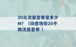 20元流量套餐是多少M？（动感地带20不限流量套餐 ）