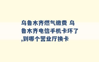 乌鲁木齐燃气缴费 乌鲁木齐电信手机卡坏了,到哪个营业厅换卡 