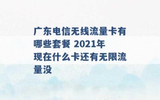 广东电信无线流量卡有哪些套餐 2021年现在什么卡还有无限流量没 