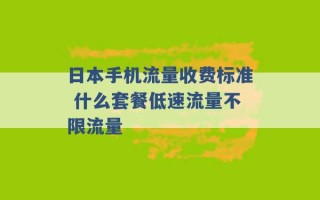 日本手机流量收费标准 什么套餐低速流量不限流量 