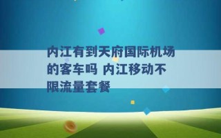 内江有到天府国际机场的客车吗 内江移动不限流量套餐 