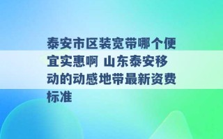 泰安市区装宽带哪个便宜实惠啊 山东泰安移动的动感地带最新资费标准 