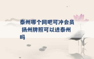 泰州哪个网吧可冲会员 扬州牌照可以进泰州吗 