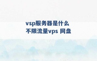 vsp服务器是什么 不限流量vps 网盘 