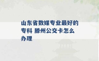 山东省数媒专业最好的专科 滕州公交卡怎么办理 