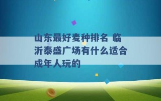 山东最好麦种排名 临沂泰盛广场有什么适合成年人玩的 