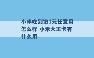 小米吃到饱1元任意用怎么样 小米大王卡有什么用 