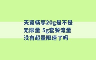 天翼畅享20g是不是无限量 5g套餐流量没有超量限速了吗 