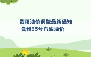 贵阳油价调整最新通知 贵州95号汽油油价 