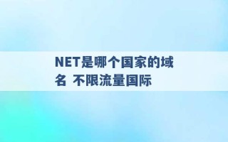 NET是哪个国家的域名 不限流量国际 