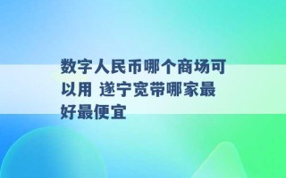 数字人民币哪个商场可以用 遂宁宽带哪家最好最便宜 