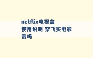 netflix电视盒使用说明 奈飞买电影贵吗 