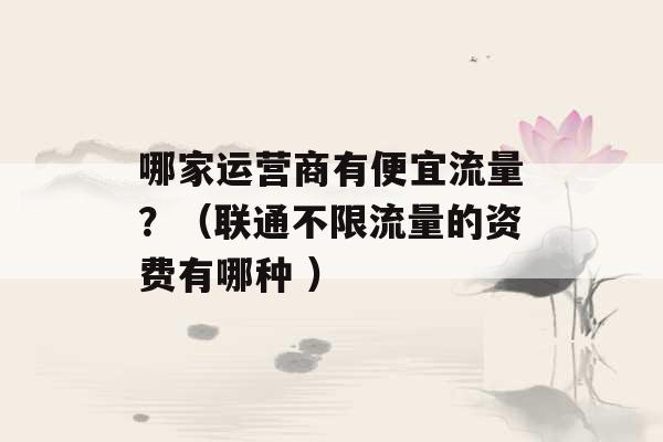 哪家运营商有便宜流量？（联通不限流量的资费有哪种 ）-第1张图片-电信联通移动号卡网