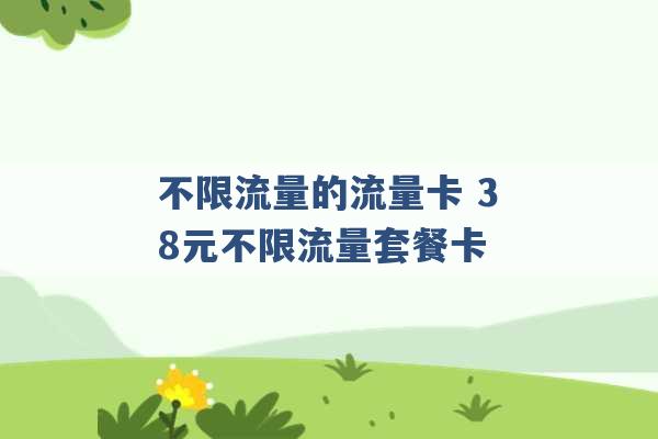 不限流量的流量卡 38元不限流量套餐卡 -第1张图片-电信联通移动号卡网