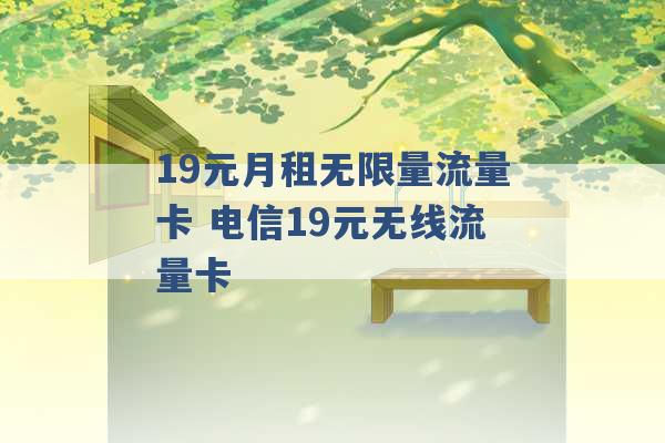 19元月租无限量流量卡 电信19元无线流量卡 -第1张图片-电信联通移动号卡网