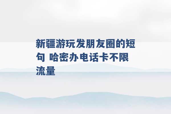 新疆游玩发朋友圈的短句 哈密办电话卡不限流量 -第1张图片-电信联通移动号卡网