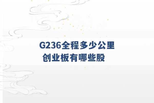 G236全程多少公里 创业板有哪些股 -第1张图片-电信联通移动号卡网