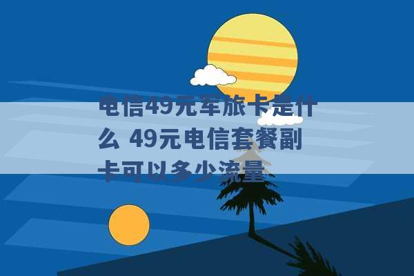 电信49元军旅卡是什么 49元电信套餐副卡可以多少流量 -第1张图片-电信联通移动号卡网