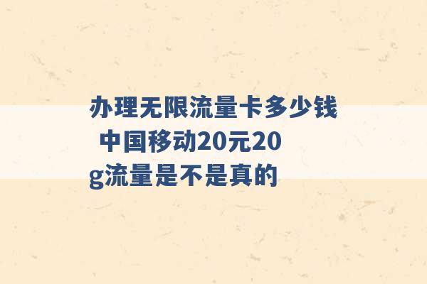 办理无限流量卡多少钱 中国移动20元20g流量是不是真的 -第1张图片-电信联通移动号卡网