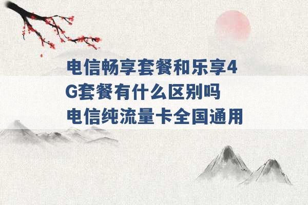 电信畅享套餐和乐享4G套餐有什么区别吗 电信纯流量卡全国通用 -第1张图片-电信联通移动号卡网