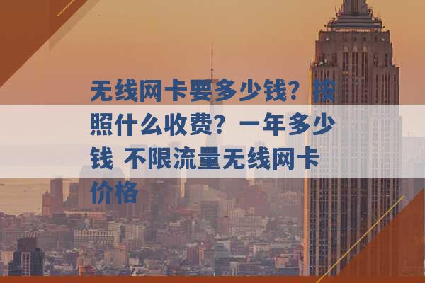 无线网卡要多少钱？按照什么收费？一年多少钱 不限流量无线网卡价格 -第1张图片-电信联通移动号卡网