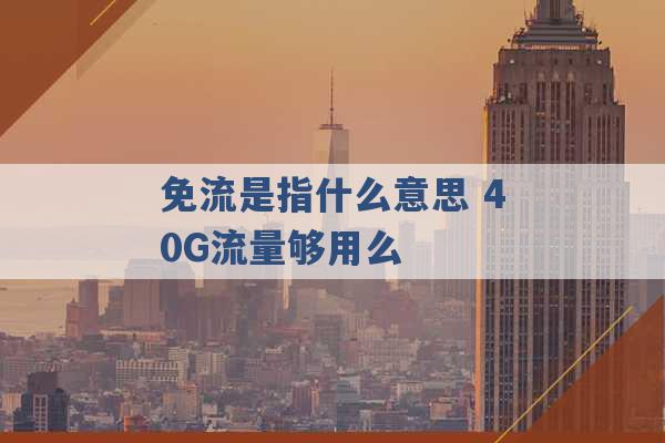 免流是指什么意思 40G流量够用么 -第1张图片-电信联通移动号卡网