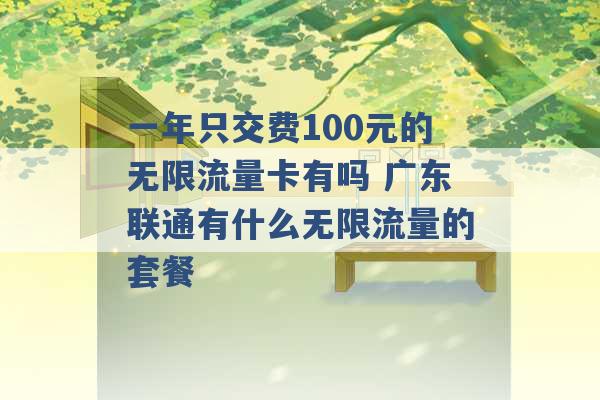 一年只交费100元的无限流量卡有吗 广东联通有什么无限流量的套餐 -第1张图片-电信联通移动号卡网