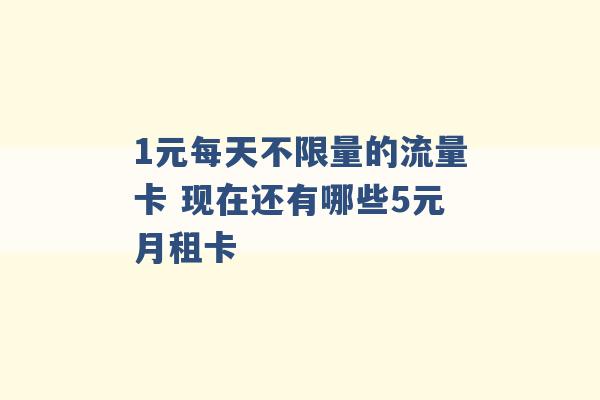 1元每天不限量的流量卡 现在还有哪些5元月租卡 -第1张图片-电信联通移动号卡网