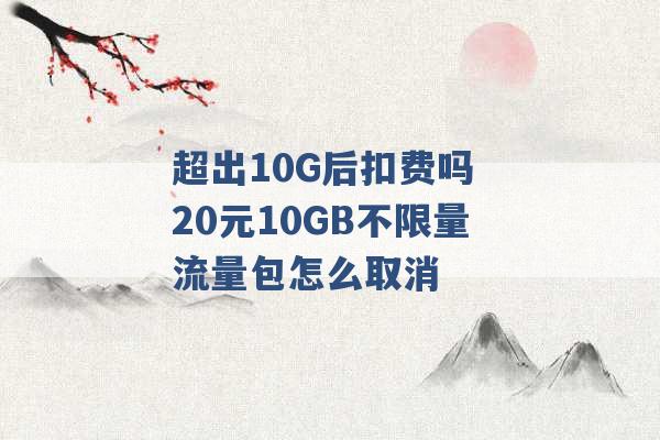 超出10G后扣费吗 20元10GB不限量流量包怎么取消 -第1张图片-电信联通移动号卡网