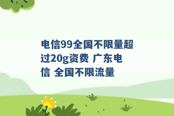 电信99全国不限量超过20g资费 广东电信 全国不限流量 -第1张图片-电信联通移动号卡网