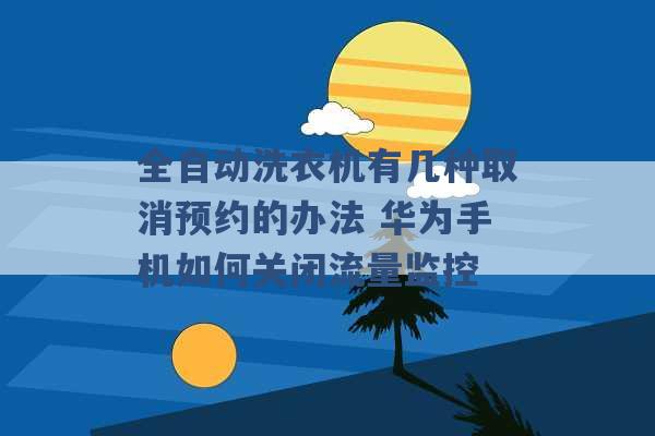 全自动洗衣机有几种取消预约的办法 华为手机如何关闭流量监控 -第1张图片-电信联通移动号卡网