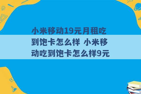 小米移动19元月租吃到饱卡怎么样 小米移动吃到饱卡怎么样9元 -第1张图片-电信联通移动号卡网