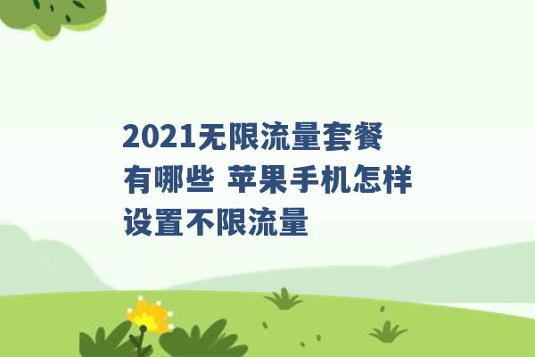 2021无限流量套餐有哪些 苹果手机怎样设置不限流量 -第1张图片-电信联通移动号卡网