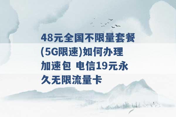 48元全国不限量套餐(5G限速)如何办理加速包 电信19元永久无限流量卡 -第1张图片-电信联通移动号卡网