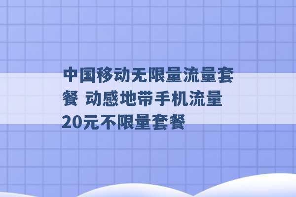 中国移动无限量流量套餐 动感地带手机流量20元不限量套餐 -第1张图片-电信联通移动号卡网