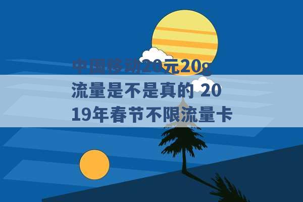 中国移动20元20g流量是不是真的 2019年春节不限流量卡 -第1张图片-电信联通移动号卡网