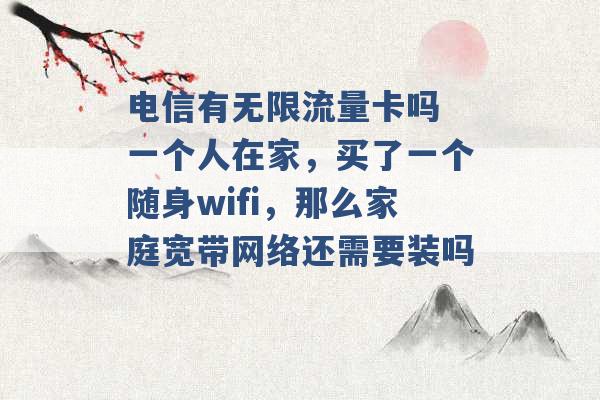 电信有无限流量卡吗 一个人在家，买了一个随身wifi，那么家庭宽带网络还需要装吗 -第1张图片-电信联通移动号卡网