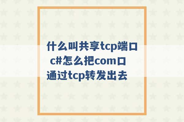 什么叫共享tcp端口 c#怎么把com口通过tcp转发出去 -第1张图片-电信联通移动号卡网