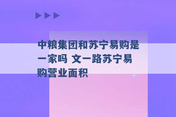 中粮集团和苏宁易购是一家吗 文一路苏宁易购营业面积 -第1张图片-电信联通移动号卡网