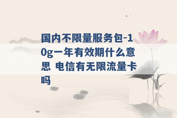 国内不限量服务包-10g一年有效期什么意思 电信有无限流量卡吗 -第1张图片-电信联通移动号卡网