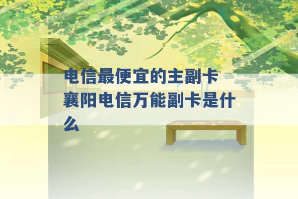 电信最便宜的主副卡 襄阳电信万能副卡是什么 -第1张图片-电信联通移动号卡网